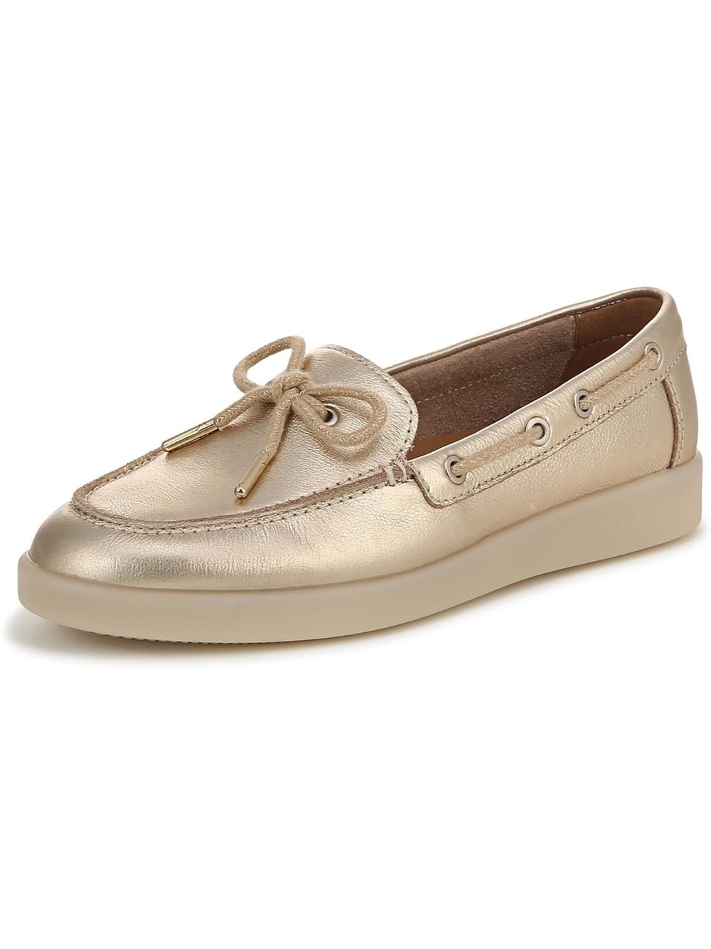 Metallic Gold Women's Slip-On Boat Shoe Loafer